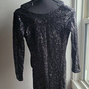 Black sequin party dress